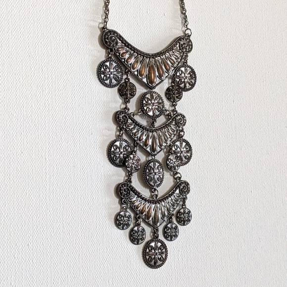Boho Coin Statement Necklace - Picture 2 of 4